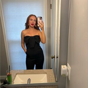 Elegant Black Strapless Jumpsuit